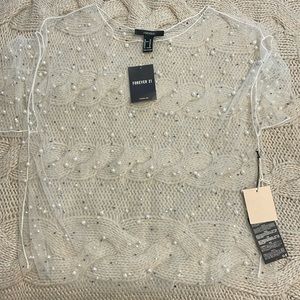 Forever 21 short sleeve sheer cover top